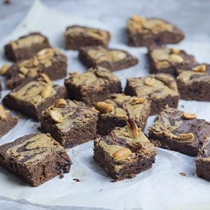 Brownie com Swirl de Manteiga de Amendoim