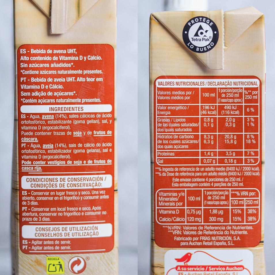 Bebida de Aveia Auchan