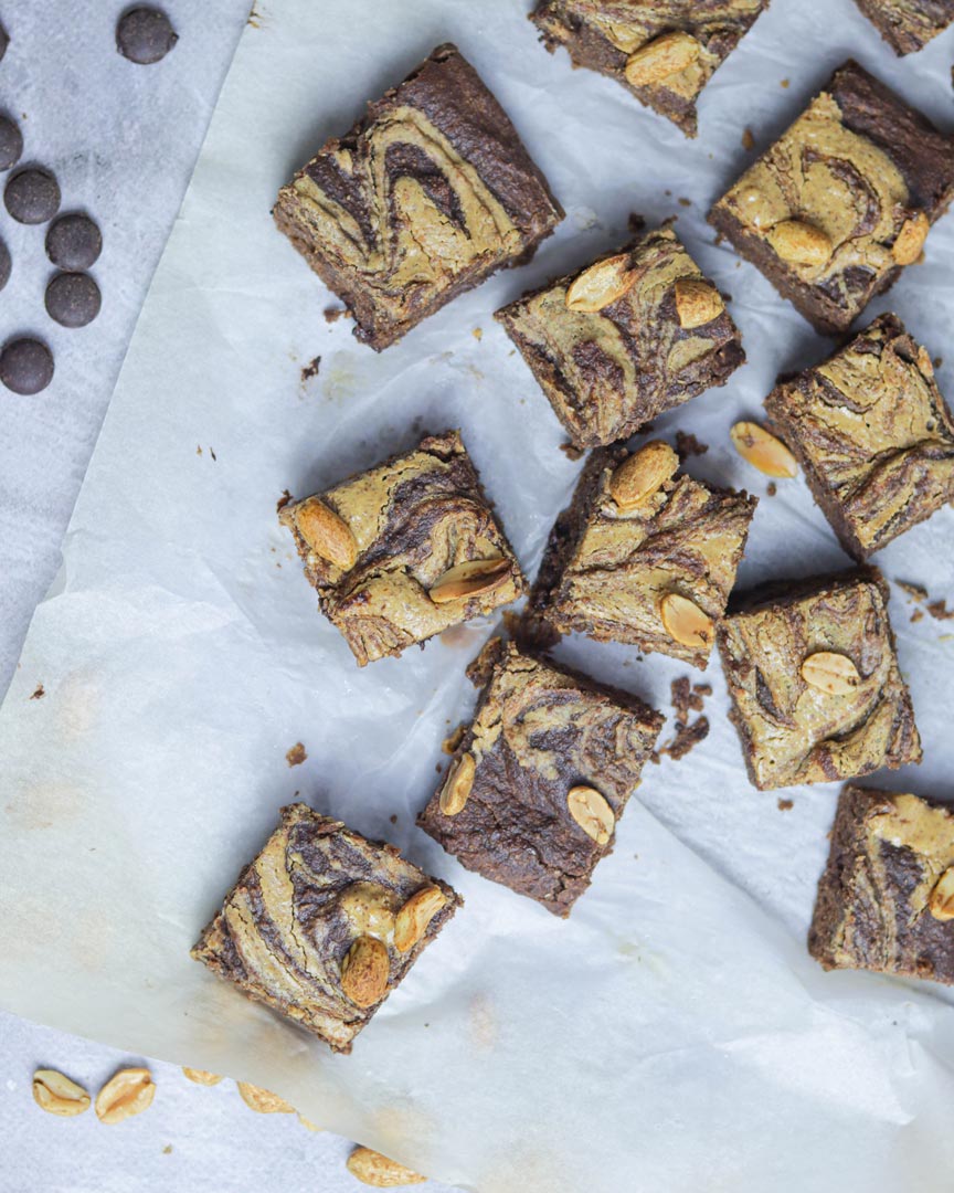 Brownie com Swirl de Manteiga de Amendoim