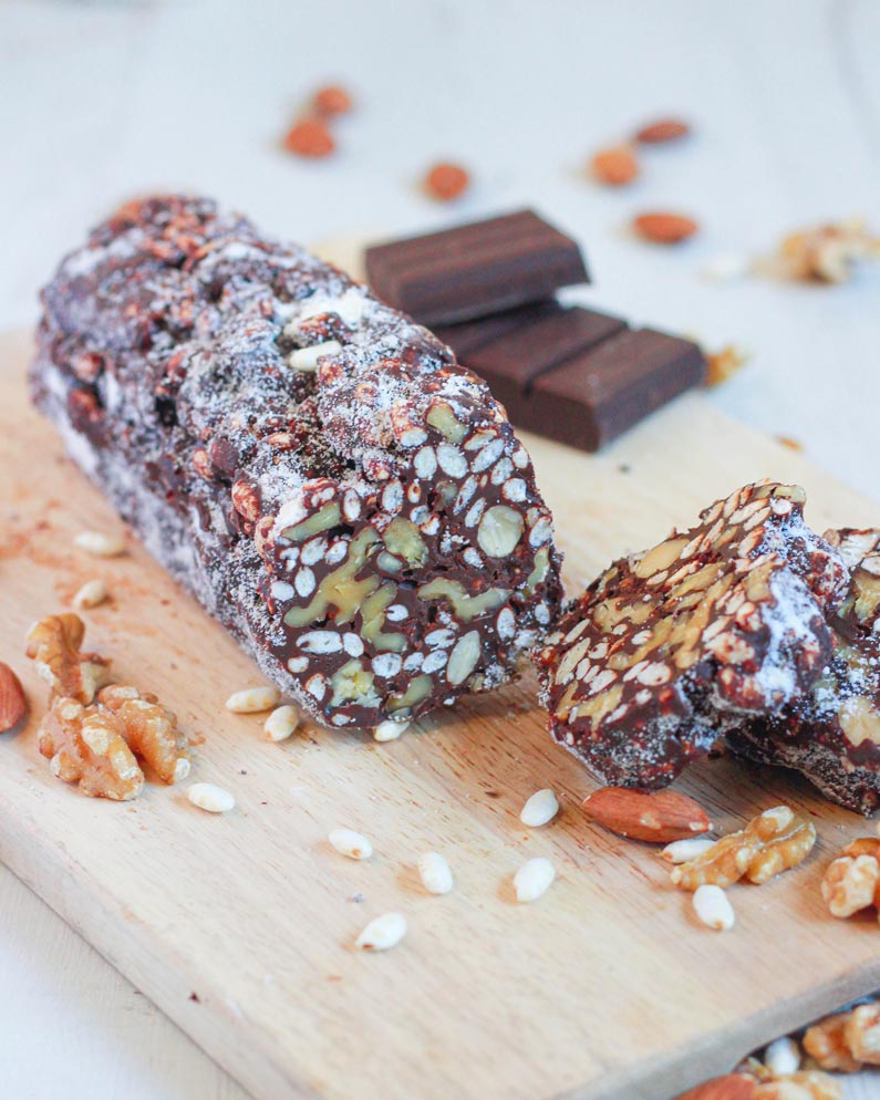 Salame de Chocolate sem Açúcares Adicionados Salame de Chocolate sem Açúcares Adicionados