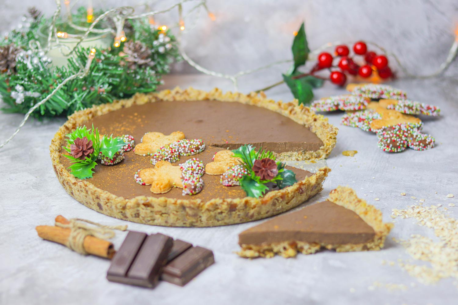 Tarte de Chocolate e Canela de Natal
