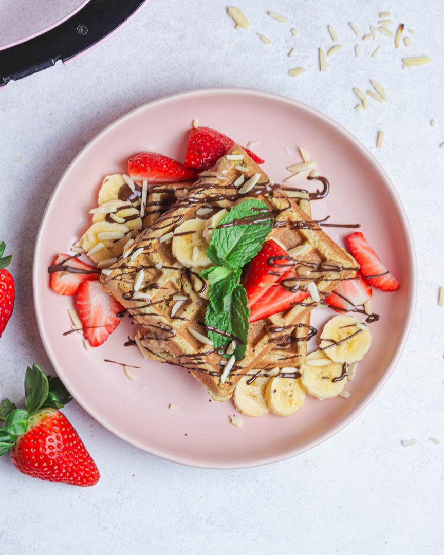 Waffles de Banana Proteicas Waffles de Banana Proteicas