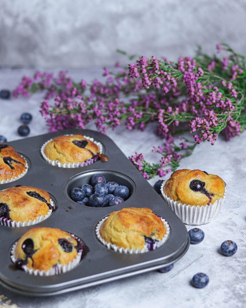 Muffins de Iogurte e Mirtilos Muffins de Iogurte e Mirtilos